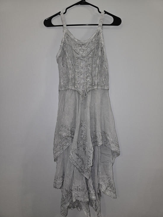 My Choice Dresses & Skirts - Boho Embroidered Handkerchief-Hem Dress